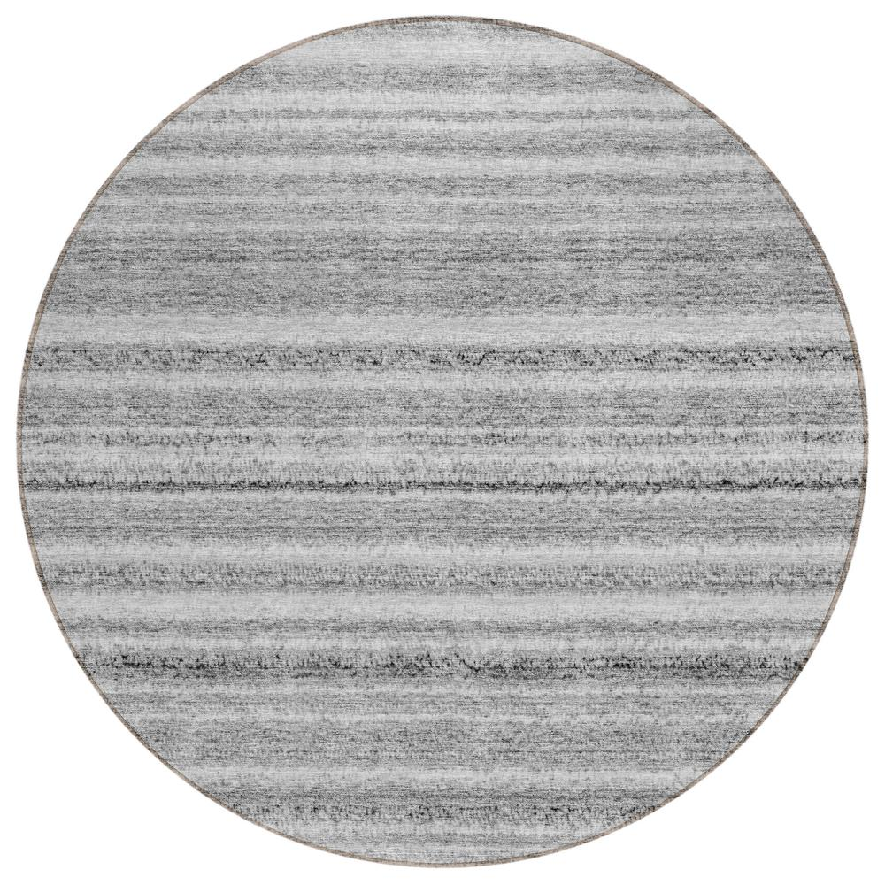 Gray Chantille ACN598 8x8 rug by Start2Finish featuring a plush, textured surface with intricate pattern details.