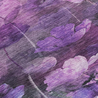 Start2Finish Chantille ACN613 purple 8x8 rug with intricate pattern, soft texture, and vibrant color for stylish home decor.