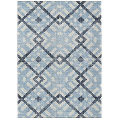 Start2Finish Chantille ACN616 Blue 9x12 rug with intricate pattern and soft texture, ideal for living rooms or bedrooms.