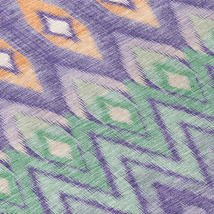 Start2Finish Chantille ACN617 purple 9x12 rug with intricate pattern, soft texture, and vibrant color, suitable for living room or bedroom.