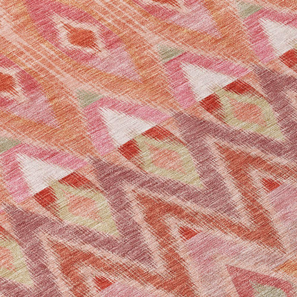 Pink Chantille ACN617 rug by Start2Finish, 9x12 feet, featuring soft, plush fabric with intricate pattern and decorative edges.