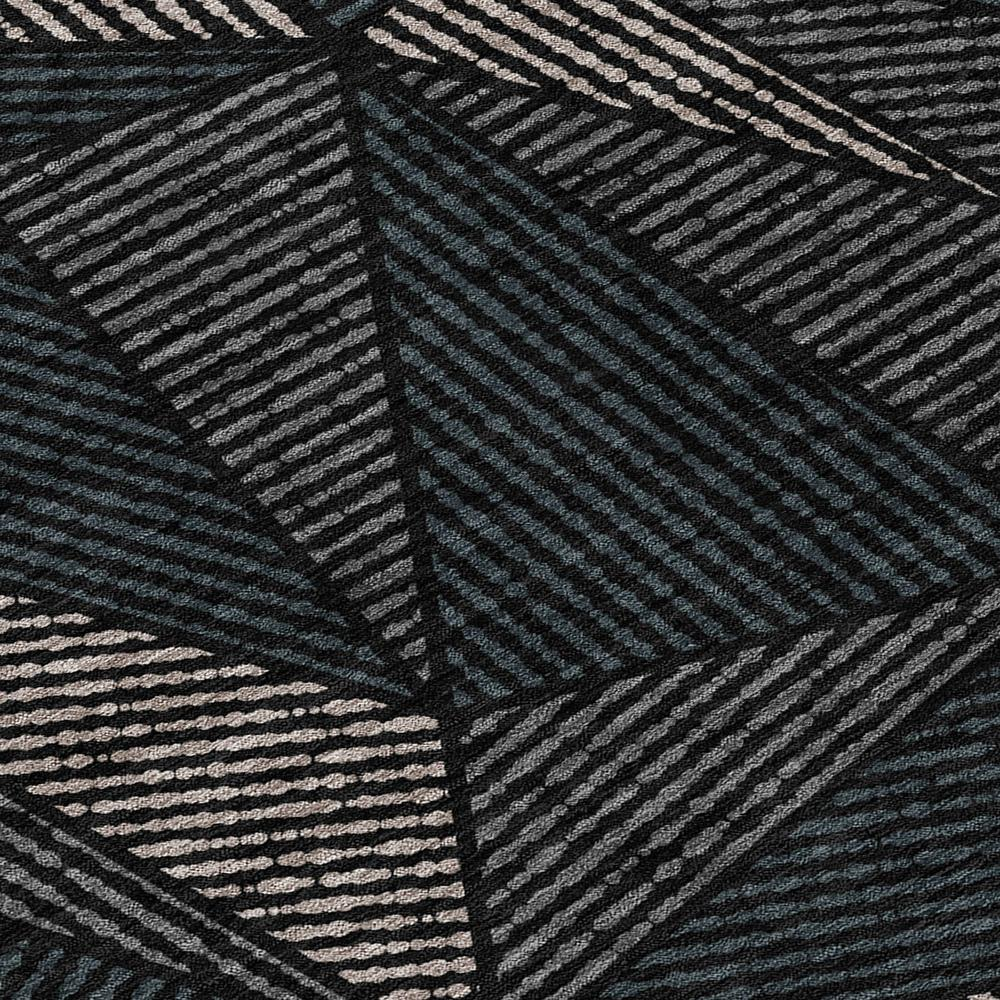 Start2Finish Chantille ACN618 black 10x14 rug with intricate pattern, plush texture, and modern design for living room or bedroom decor.