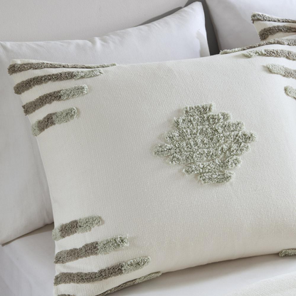 Start2Finish 3-piece cotton blend chenille duvet cover bedding set with textured fabric in soft neutral tones.