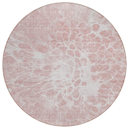 Start2Finish Chantille ACN653 pink 8x8 rug with soft, plush fabric and decorative pattern, perfect for living room or bedroom decor.