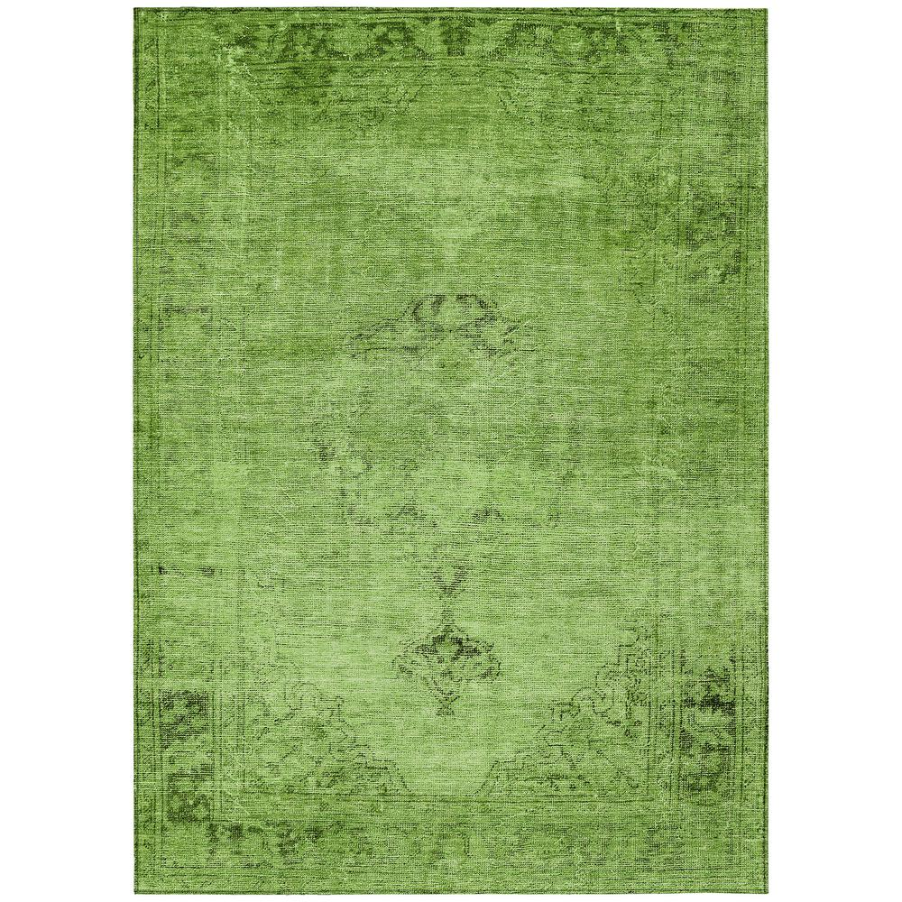 Start2Finish Chantille ACN658 green 8x10 rug with intricate pattern, showcasing soft woven texture and vibrant color.