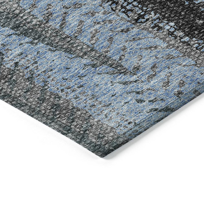 Start2Finish Chantille ACN693 blue rug, 10x14 feet, with intricate pattern and soft texture, ideal for living room or bedroom decor.