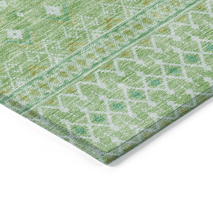 Start2Finish Chantille ACN709 green 10x14 rug with intricate pattern, soft texture, and vibrant color for stylish home decor.