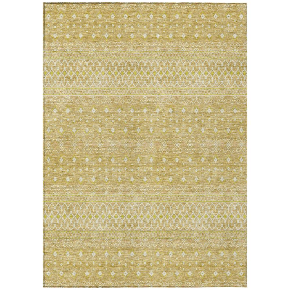 Start2Finish Chantille ACN709 Gold 10x14 rug with intricate pattern and plush texture, ideal for living room or bedroom decor.