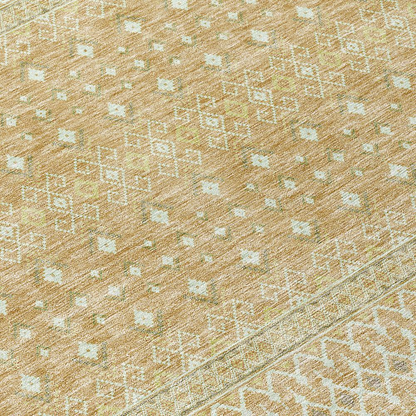 Start2Finish Chantille ACN709 orange 10x14 rug with intricate pattern, soft texture, and vibrant color in a home decor setting.