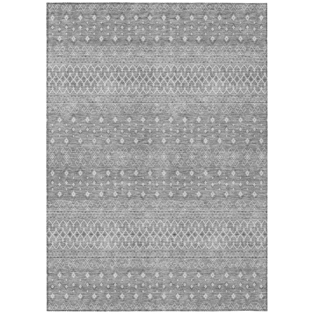 Gray Chantille ACN709 8x10 rug by Start2Finish, showcasing soft textured fabric and modern design in a spacious room setting.