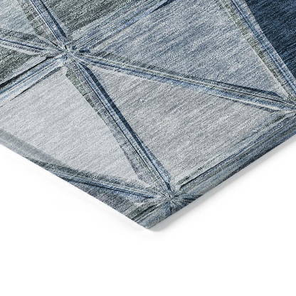 Start2Finish Chantille ACN722 blue 5x7.6 rug with intricate pattern, plush texture, and soft pile, perfect for living room decor.