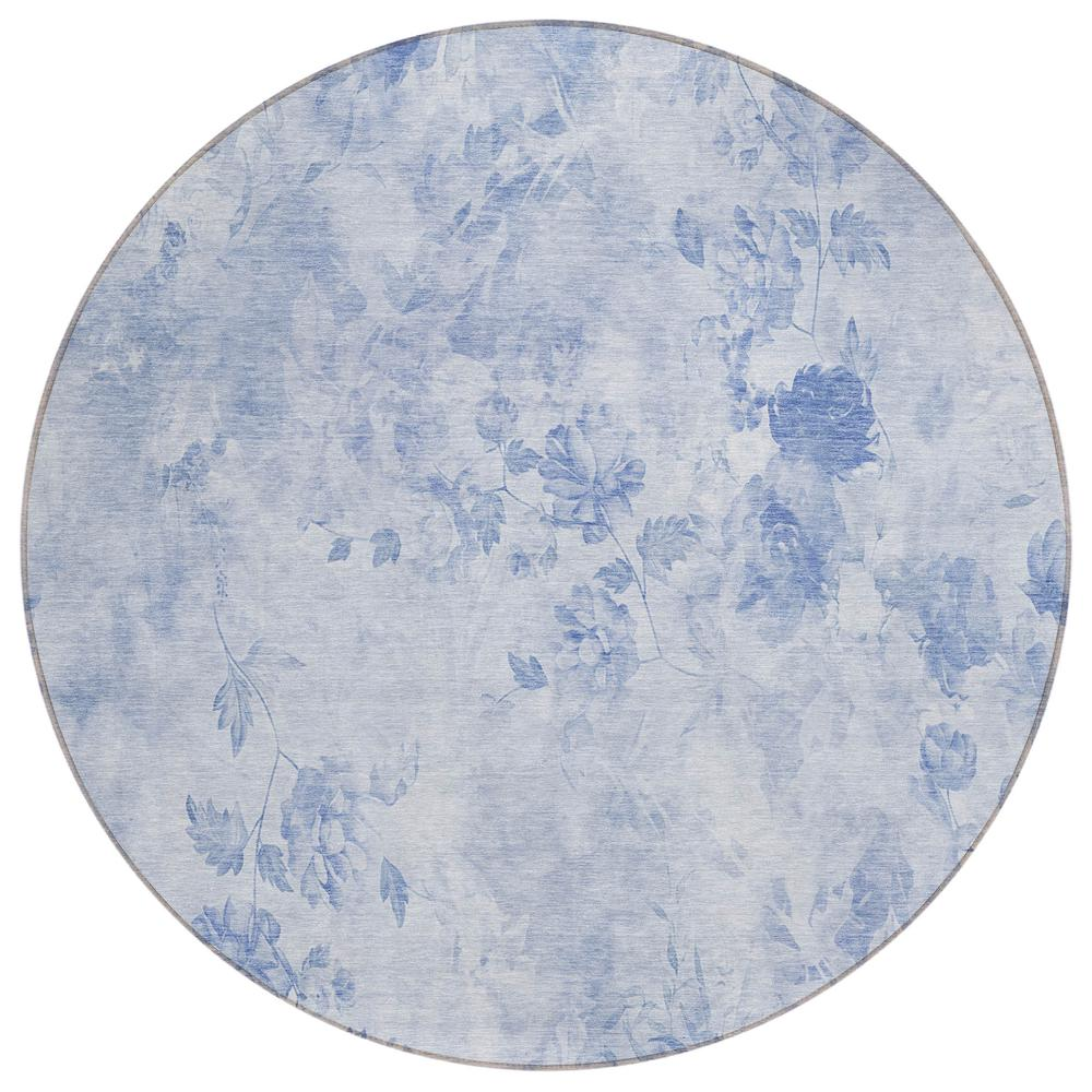Start2Finish Chantille ACN724 blue 8x8 rug with plush, textured surface and elegant pattern, ideal for modern living spaces.