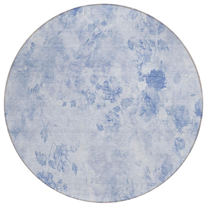Start2Finish Chantille ACN724 blue 8x8 rug with plush, textured surface and elegant pattern, ideal for modern living spaces.