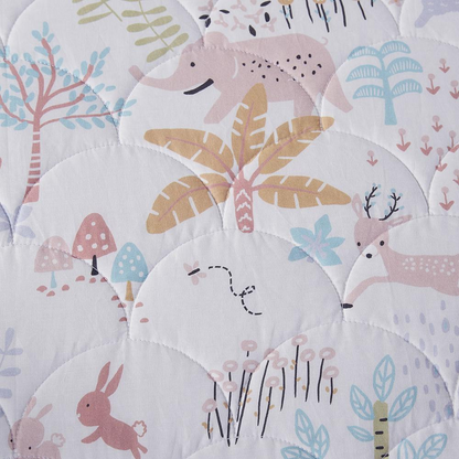 Reversible cotton quilt set featuring woodland animals bedding by Start2Finish with detailed animal prints on soft fabric.
