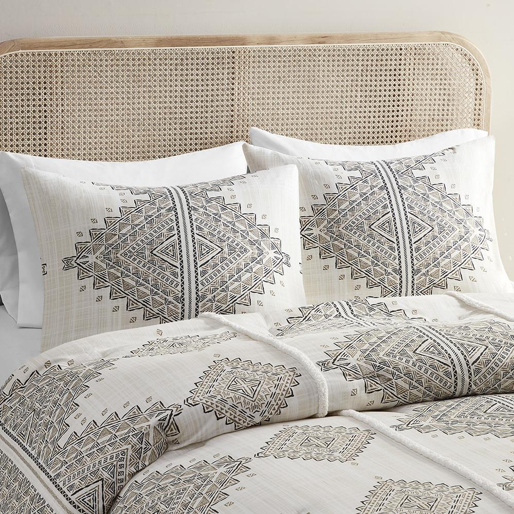 Start2Finish 4-piece printed bedding comforter set with matching throw pillow, featuring colorful patterns and soft fabric.