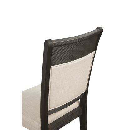 Pair of Brayden side chairs by Start2Finish, featuring modern design with wooden legs and upholstered seats.