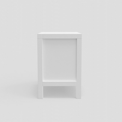 White Carmel 2 Drawer Nightstand by Start2Finish featuring a sleek wooden furniture design with two spacious drawers.