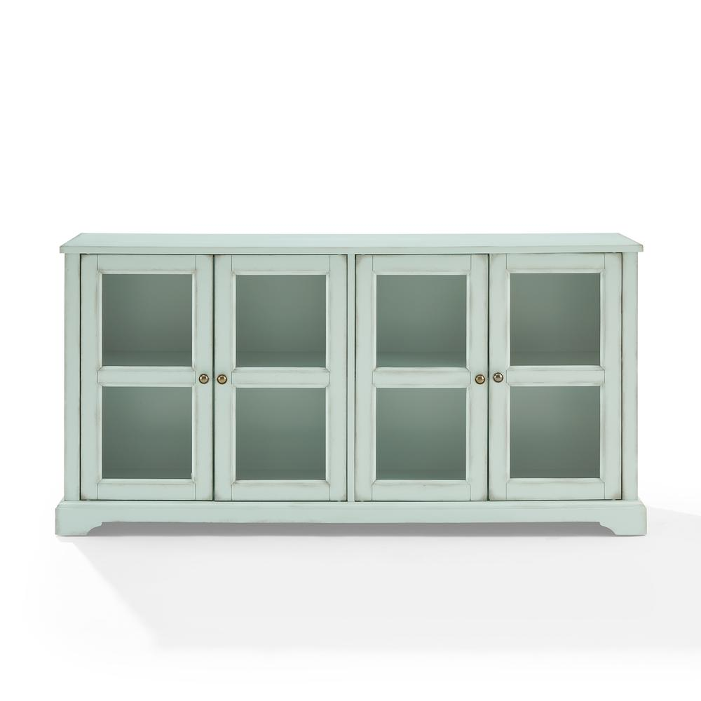 Start2Finish Holbrook glass door sideboard with sleek wood finish and modern design, featuring glass-paneled doors and spacious interior.