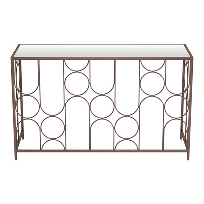 Bronze Convale Console Table by Start2Finish, showcasing a sleek furniture piece with a modern design and smooth surface.
