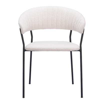 Set of two Josephine dining chairs by Start2Finish in cream with wooden legs, showcasing elegant furniture design and comfortable seating.