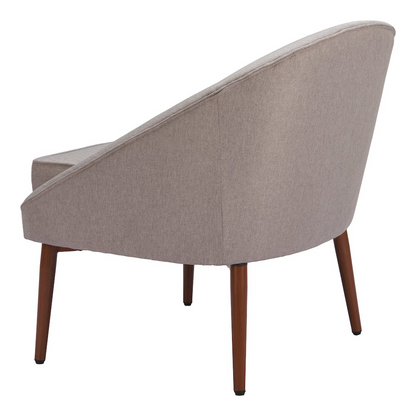 Gray Carter accent chair by Start2Finish, featuring a modern upholstered furniture design with wooden legs.
