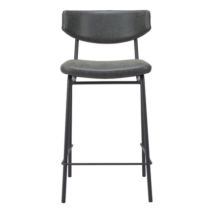 Set of two vintage black Charon counter stools by Start2Finish, featuring a sleek metal frame and comfortable seating.
