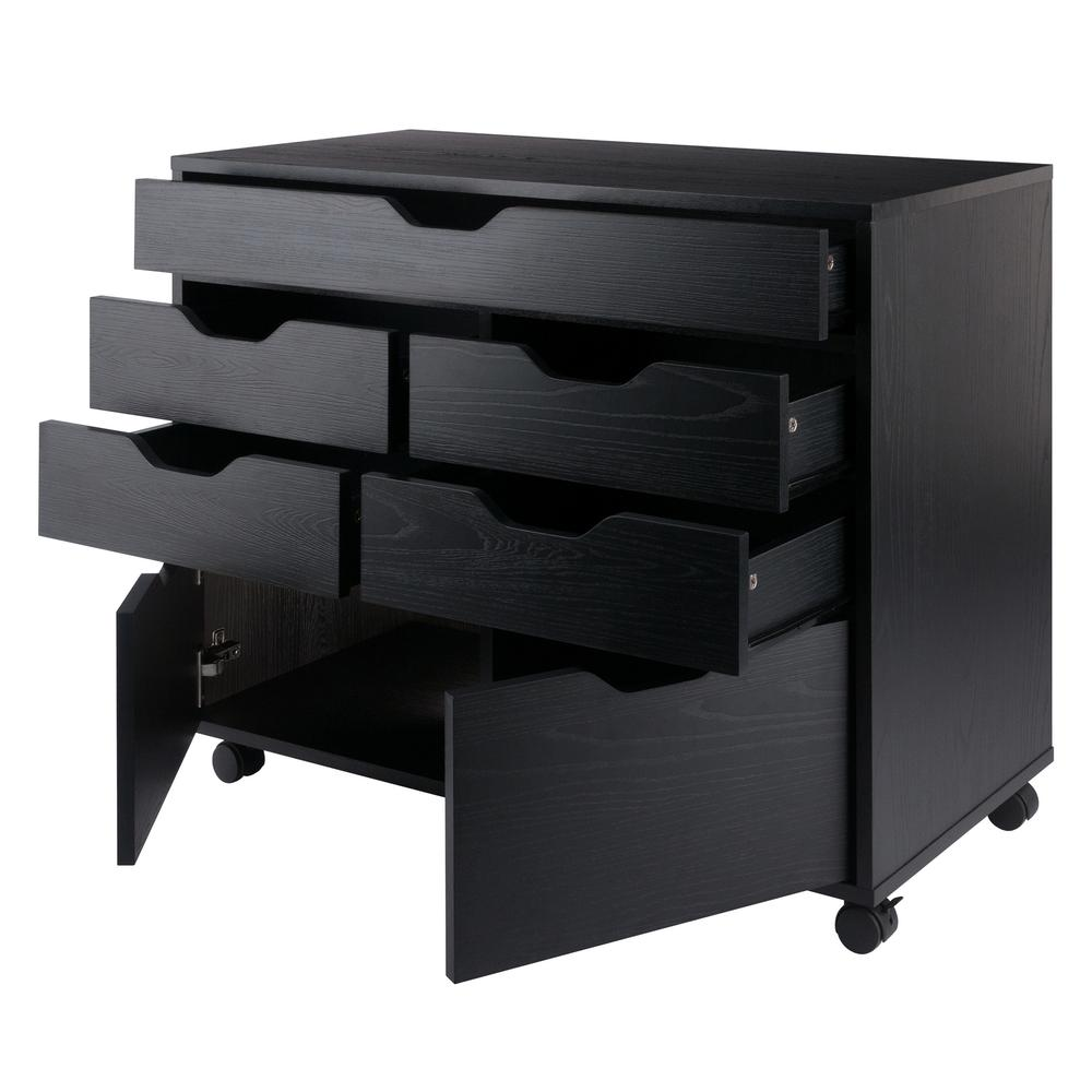 Start2Finish Halifax black cabinet showing sleek black finish and modern furniture design with storage compartments.