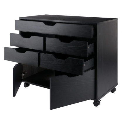Start2Finish Halifax black cabinet showing sleek black finish and modern furniture design with storage compartments.