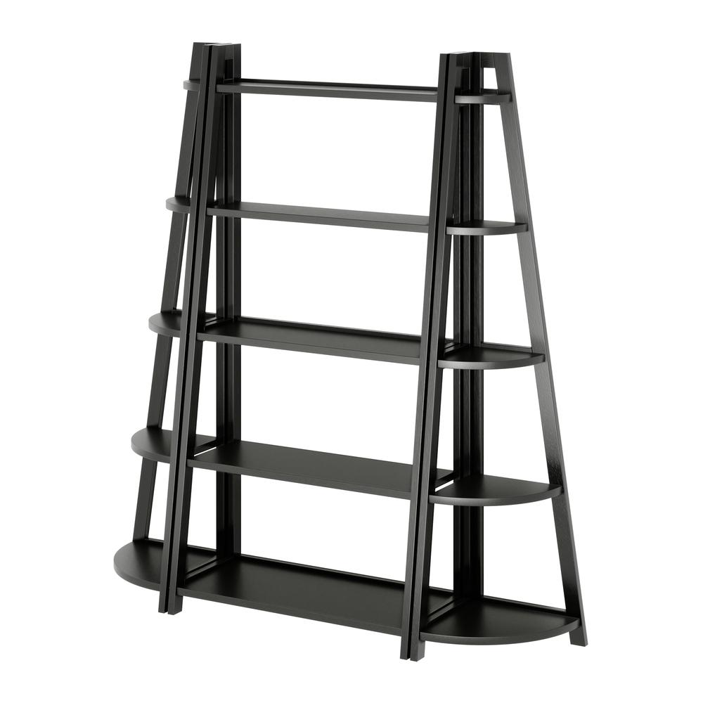 Black Adam 3-piece shelving set by Start2Finish, modern furniture with three sturdy open shelves for versatile storage.