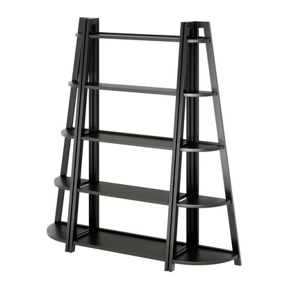 Black Adam 3-piece shelving set by Start2Finish, modern furniture with three sturdy open shelves for versatile storage.