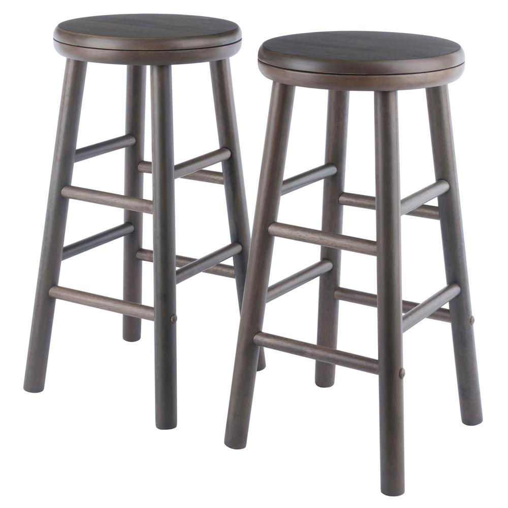 Shelby 2-piece swivel seat counter stool set in oyster gray, stylish furniture by Start2Finish with cushioned seats and modern design.