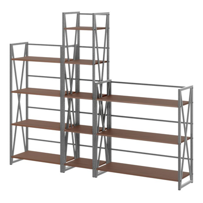 Isa 3-piece shelving set by Start2Finish featuring graphite and walnut finish with sleek, modern design and sturdy wall mounts.