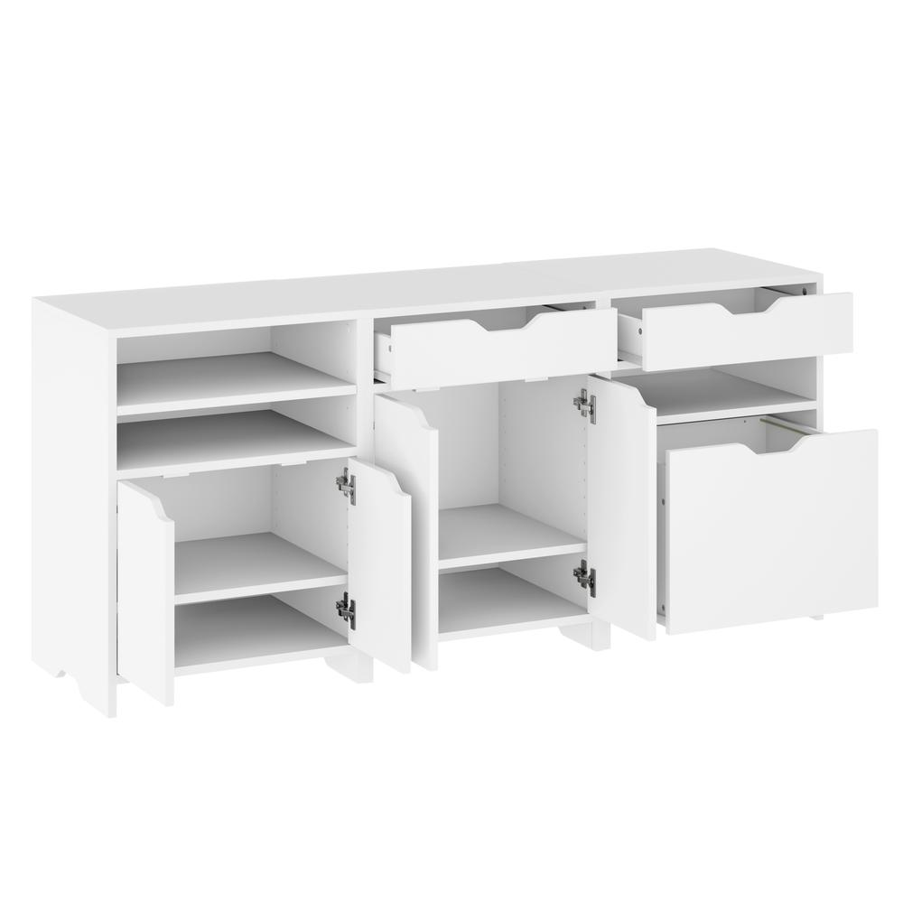 Start2Finish Nova 3-Piece white storage cabinet set with sleek doors and modern design, ideal for organizing your space.