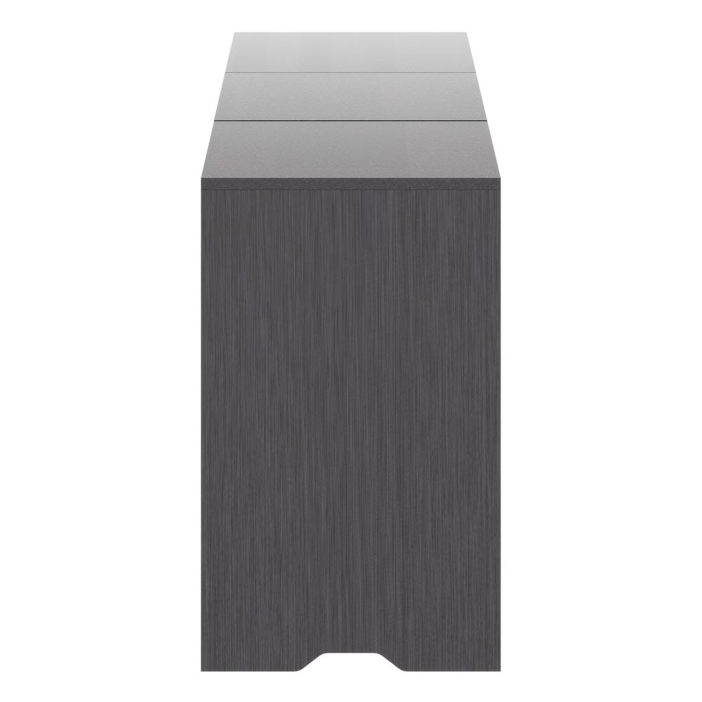 Start2Finish Nova 3-piece charcoal storage cabinet set showing modern furniture with multiple compartments and sleek design.