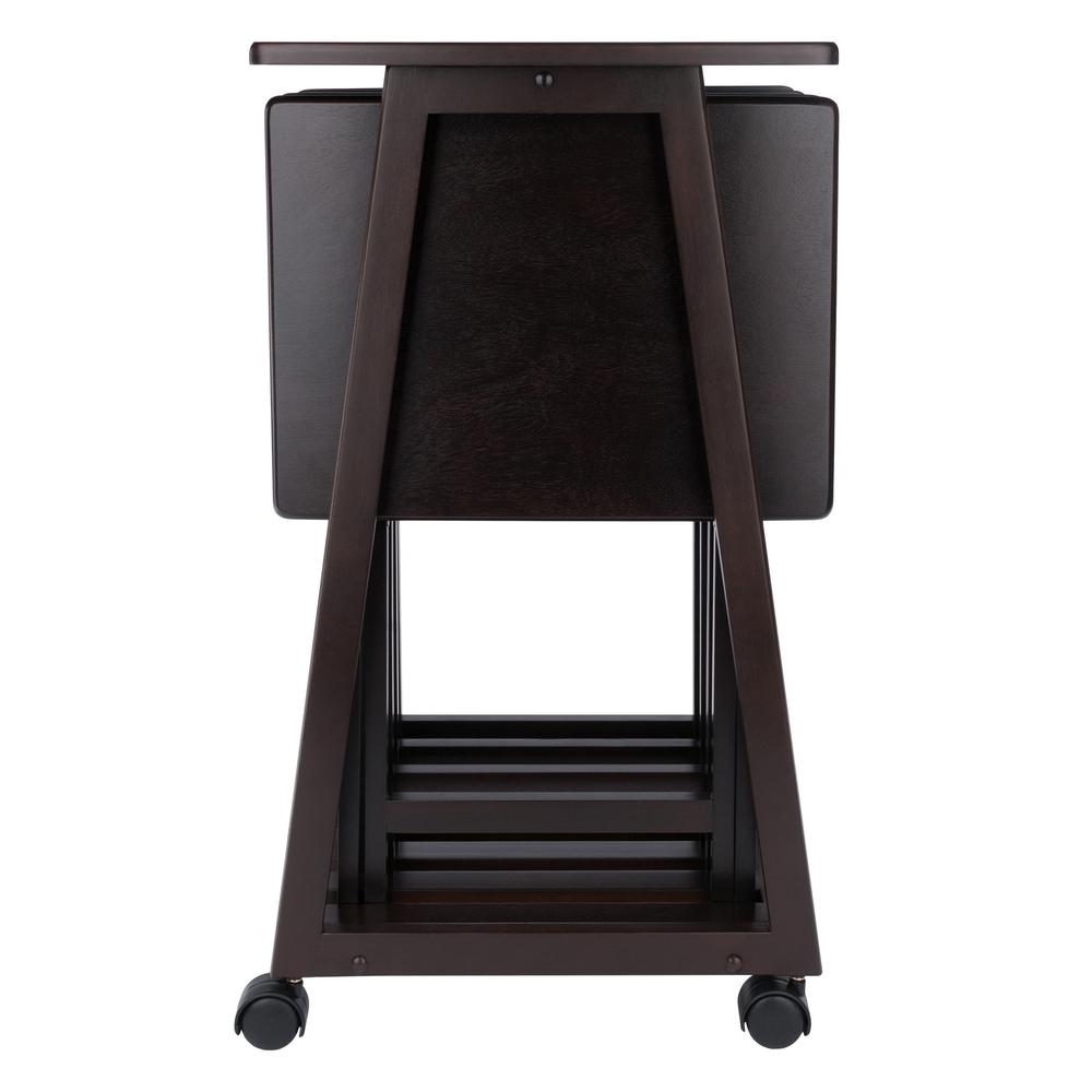 Start2Finish Adriel 5-Pc Snack Table Set with coffee-colored tables, featuring sleek wooden surfaces and modern design.