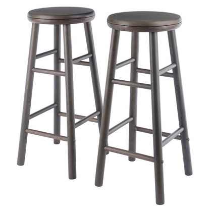 Start2Finish Shelby 2-Pc Swivel Seat Bar Stool Set in oyster gray, featuring modern design and comfortable cushioned seats.