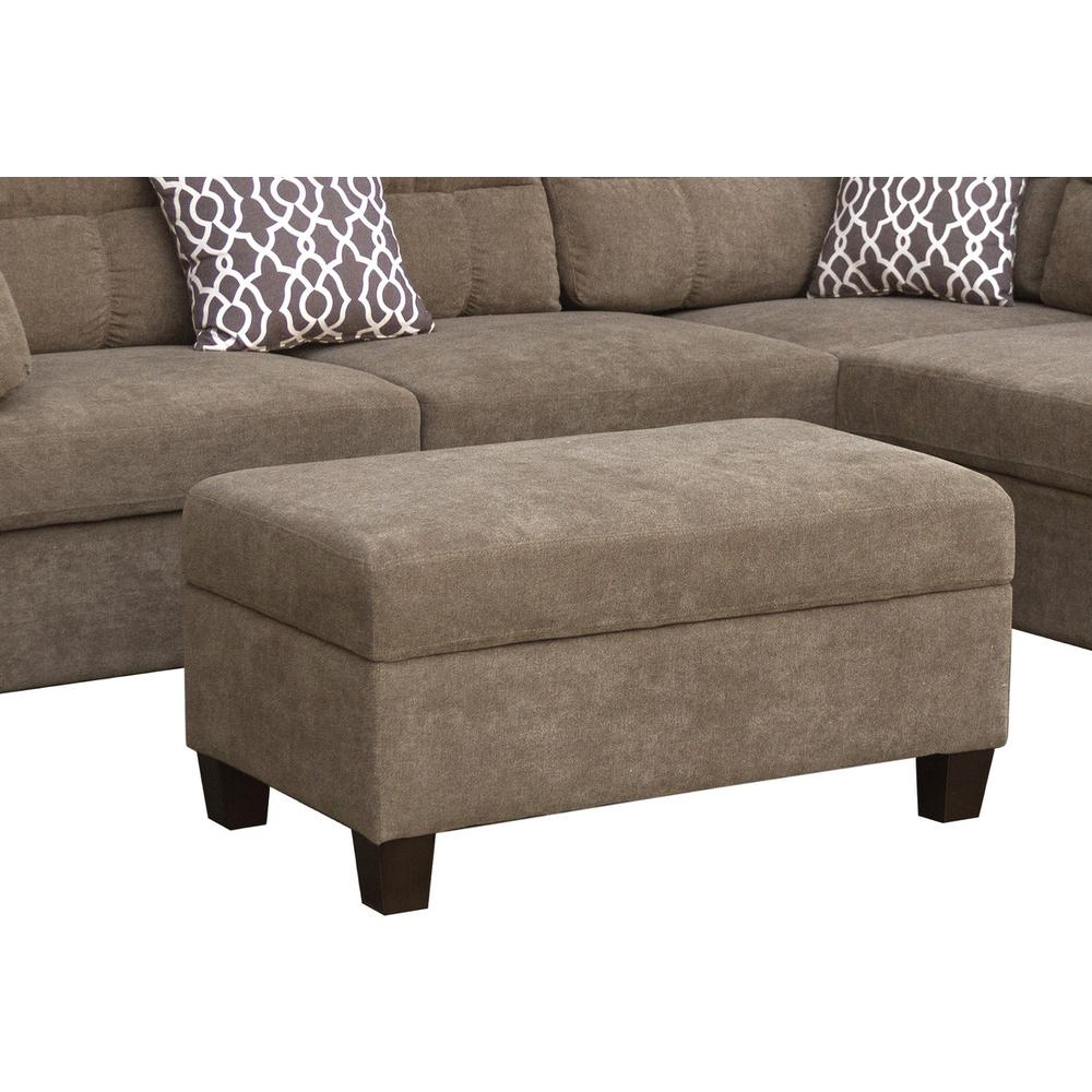 Start2Finish fabric sectional sofa with right-facing chaise and storage ottoman, modern furniture for living room seating.