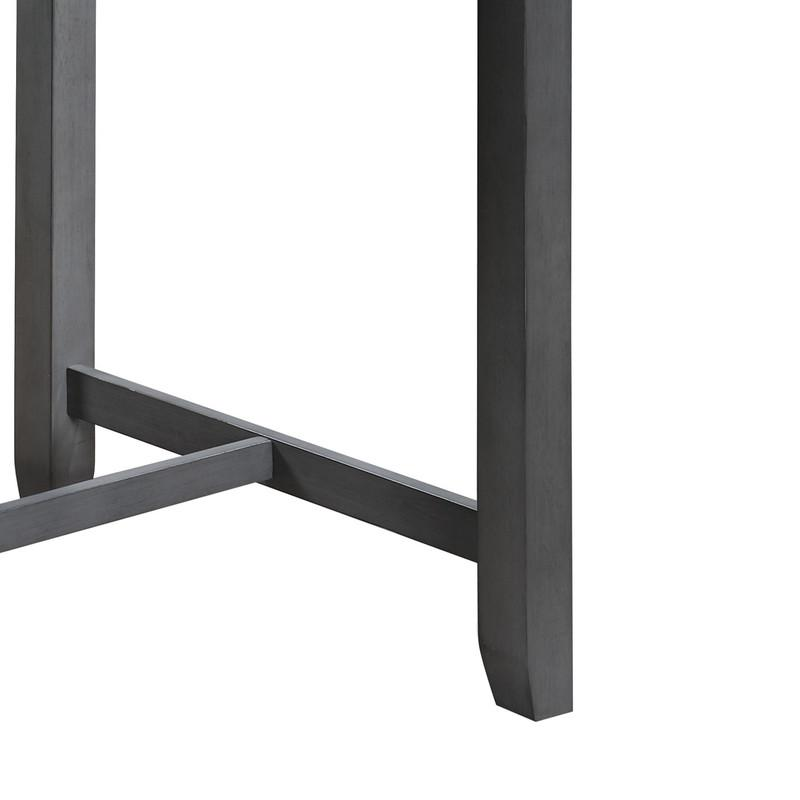 Small space counter height dining table by Start2Finish with USB charging ports and shelves, showcasing a modern furniture design.
