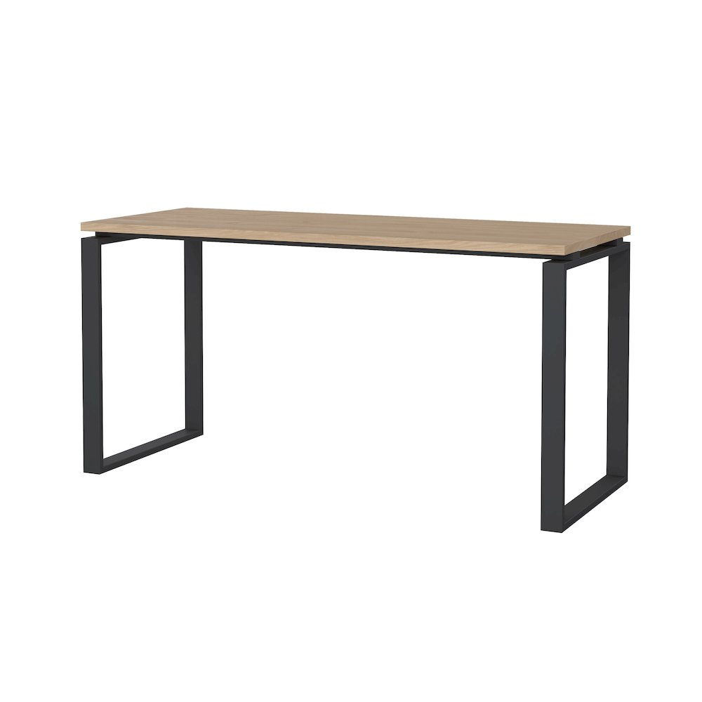 Start2Finish home office writing desk in Jackson Hickory and matte grey with spacious workspace and modern furniture design.