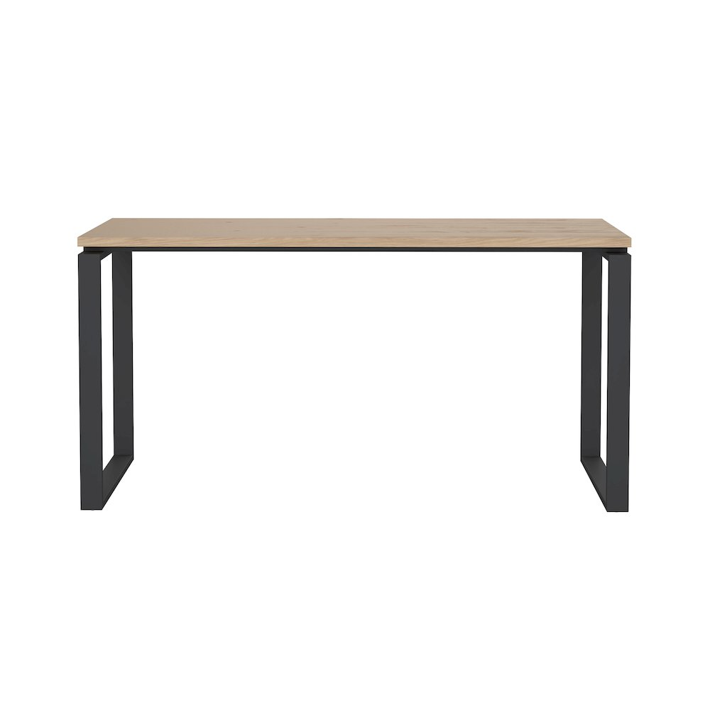 Start2Finish home office writing desk in Jackson Hickory and matte grey finish, featuring a spacious workspace and modern design.