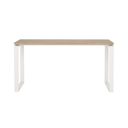 Start2Finish home office writing desk in Jackson Hickory and white finish, featuring a spacious workspace and modern design.