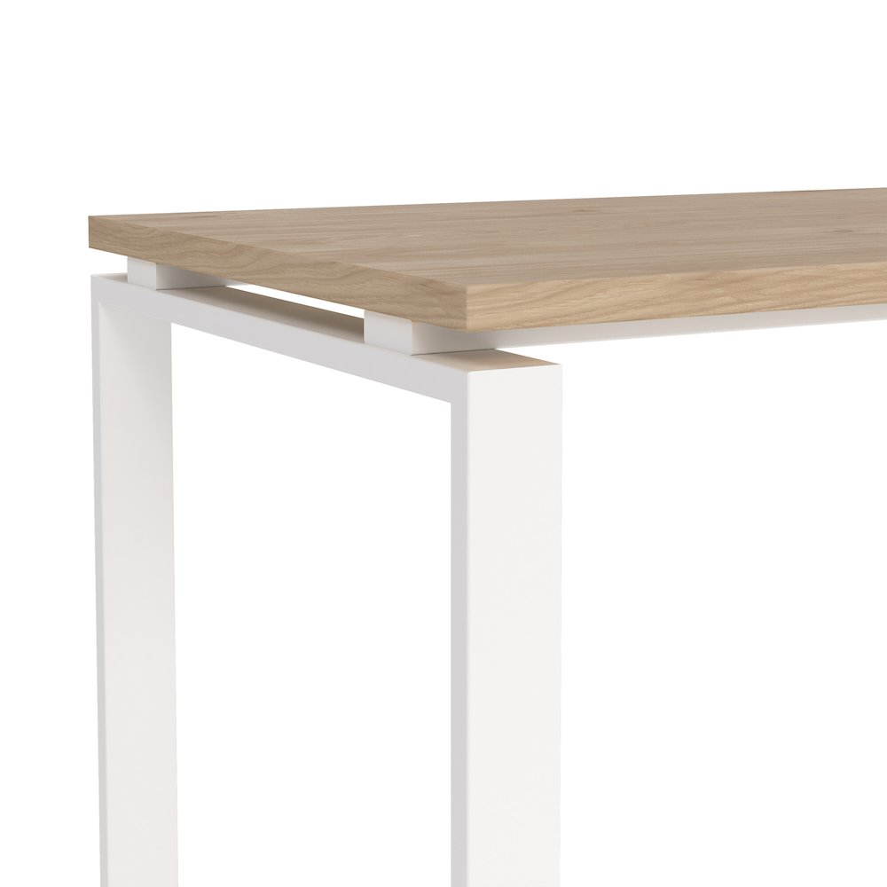 Home office writing desk in Jackson Hickory and white finish, featuring a spacious surface and sturdy furniture design by Start2Finish.