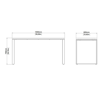 Start2Finish home office writing desk in Jackson Hickory and white finish, featuring a spacious work surface and modern design.