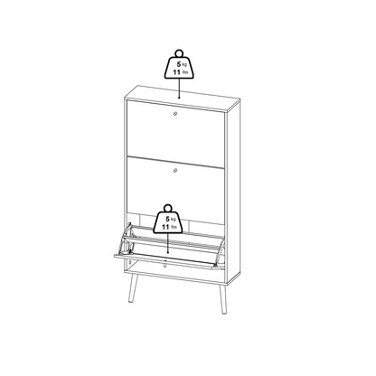 White Bodo 3 Drawer Shoe Storage Cabinet by Start2Finish, showcasing its sleek furniture design with three spacious drawers.