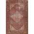 Start2Finish traditional red rectangle area rug with intricate pattern, measuring 7&