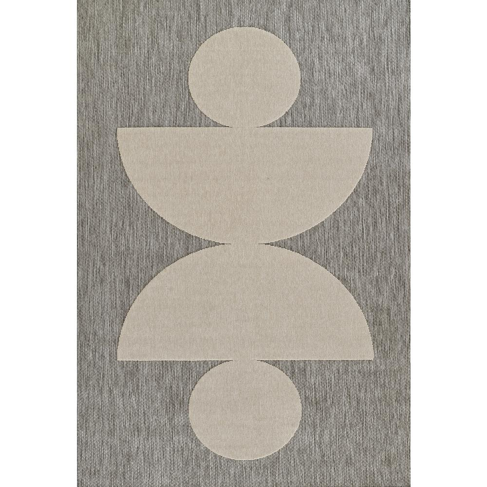 Start2Finish contemporary grey rectangle area rug with a modern design, measuring 5&