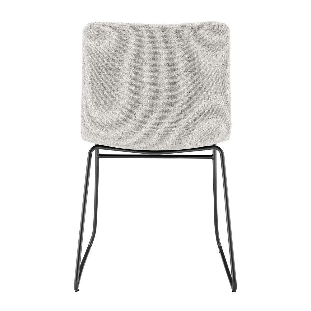 Set of two Bruce Chenille dining side chairs by Start2Finish with cushioned seats and upholstered backs.