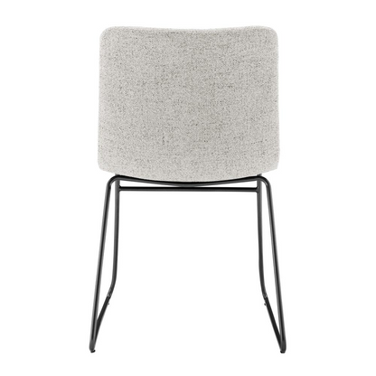 Set of two Bruce Chenille dining side chairs by Start2Finish with cushioned seats and upholstered backs.