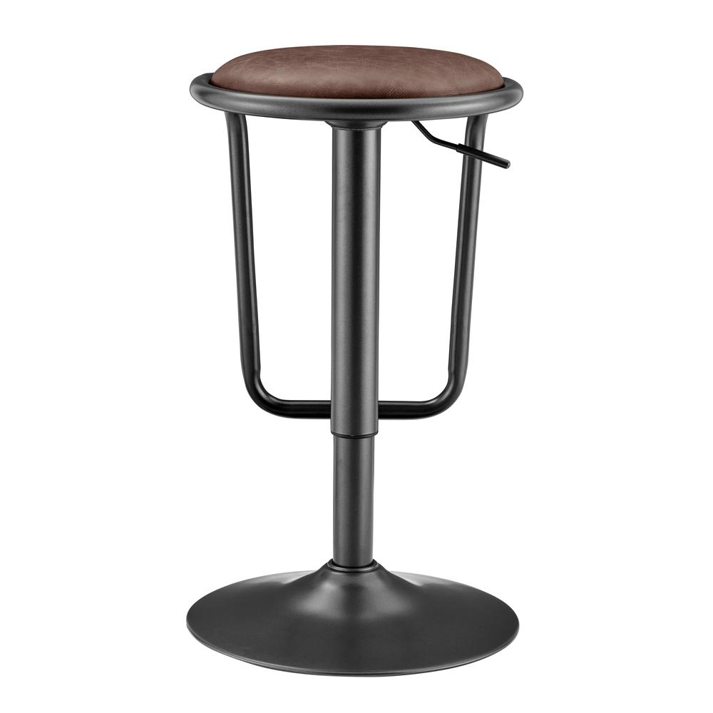 Two Elijah PU Gaslift Bar Stools by Start2Finish with modern design and wooden legs, set against a neutral background.