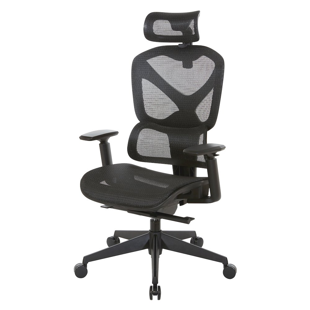 Start2Finish mesh back manager’s chair with headrest, ergonomic office chair with adjustable features and breathable mesh support.